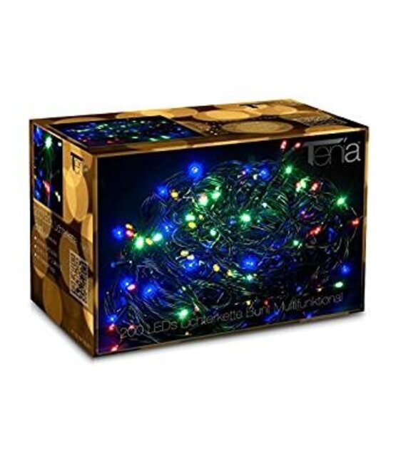 Kerstverlichting multi color switch gekleurde 320 LED lampjes – 32 meter met 8 functies – IP44 voor binnen en buiten – LUKSUS