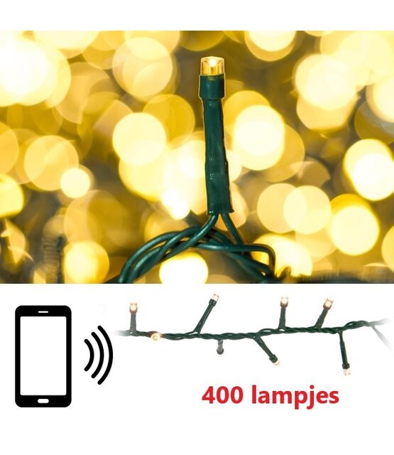 Cluster Kerstverlichting met app - extra warm wit met 8 lichtstanden – 400 LED