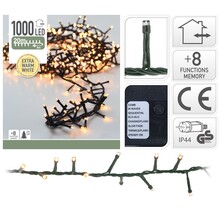 Cluster Kerstverlichting - extra warm wit - 20 meter – 1000 LED