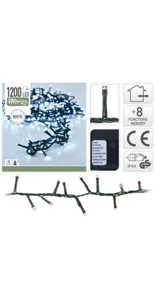Cluster Kerstverlichting - natuurlijk wit - 24 meter – 1200 LED