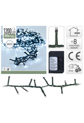 Cluster Kerstverlichting - natuurlijk wit - 24 meter – 1200 LED