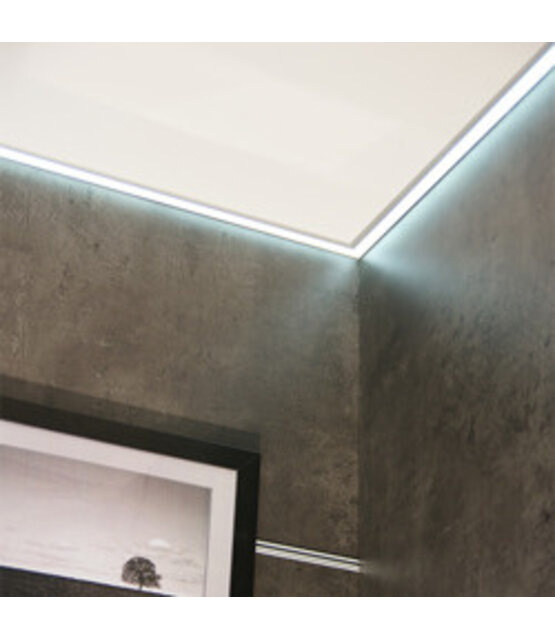 LED plafond profiel 2 meter met afdekking - FRAME14ALU
