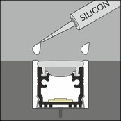 LED strip vloerprofiel 2 meter met afdekking 15,8 mm x 13,70 mm - VLOER12