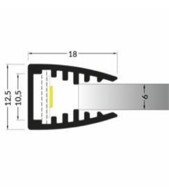 LED strip glasplaat profiel 2 meter 27 mm x 16,5 mm MK10