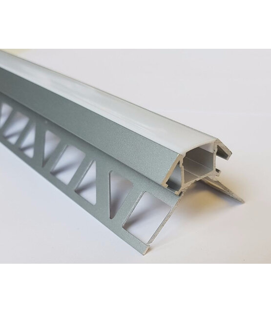 LED strip tegel hoekprofiel 2,5 meter 33 mm x 33 mm P19 – Grijs - Aluminium