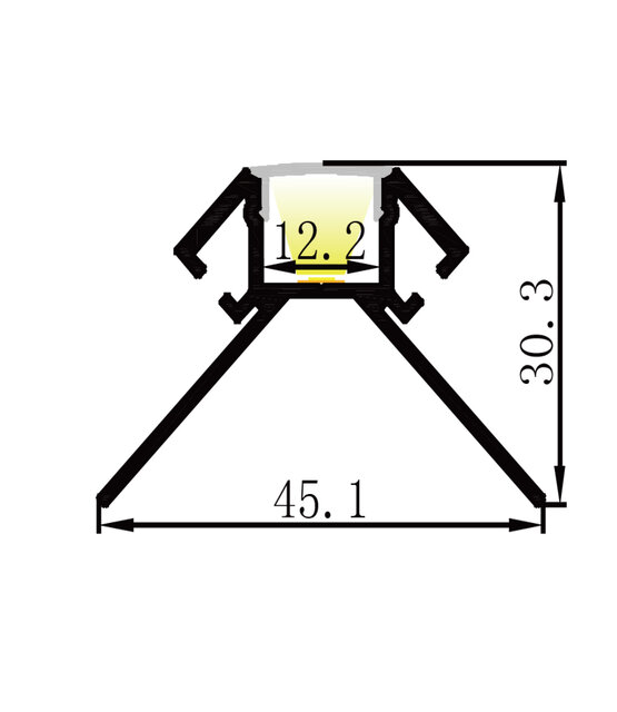 LED strip tegel hoekprofiel 2,5 meter 33 mm x 33 mm P19 – Grijs - Aluminium