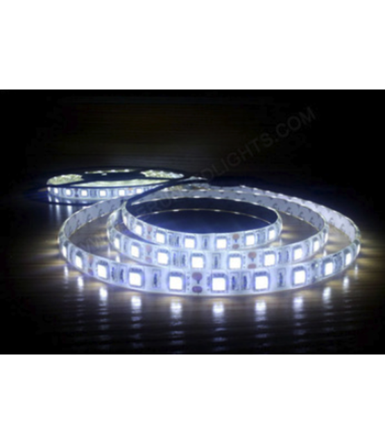 Waterdichte LED strip extreem koud wit 12VDC 6W IP20 10000K - 5 meter
