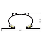 LED strip inbouw wandprofiel 2 meter 112mm x 46,40mm - IB6