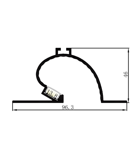 LED strip inbouw wandprofiel 2 meter 96,30 mm x 46 mm - IB5