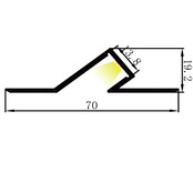 LED strip inbouw wandprofiel 2 meter 70mm x 19,20mm - IB4