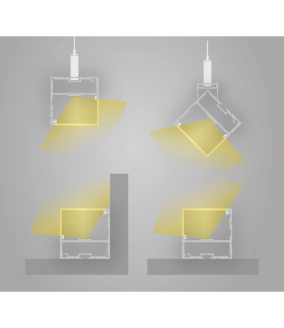 LED hoekprofiel 2 meter met afdekking 40,10 mm x 40,10 mm - CXL19.03ALU
