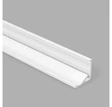 Wit LED hoekprofiel 2 meter met opaal afdekking 16,5 mm x 16,5 mm - C12WIT