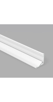Wit LED hoekprofiel 2 meter met opaal afdekking 16,5 mm x 16,5 mm - C12WIT