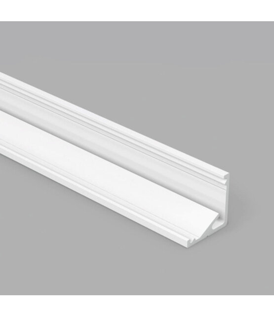 Wit LED hoekprofiel 2 meter met opaal afdekking 16,5 mm x 16,5 mm - C12WIT