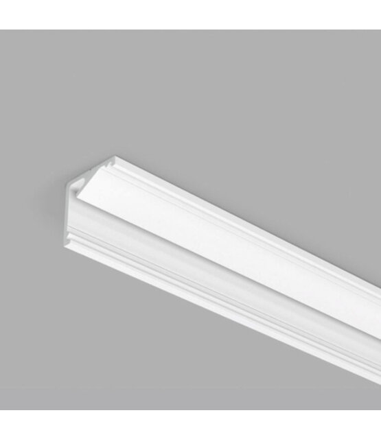 Wit LED hoekprofiel 2 meter met opaal afdekking 16,5 mm x 16,5 mm - C12WIT