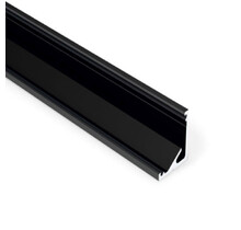 Zwart LED hoekprofiel 2 meter met opaal afdekking 16,5 mm x 16,5 mm - C12ZWART