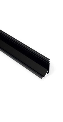 Zwart LED hoekprofiel inclusief opaal afdekking 16,5 mm x 16,5 mm - C12ZWART