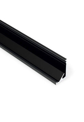 Zwart LED hoekprofiel inclusief opaal afdekking 16,5 mm x 16,5 mm - C12ZWART