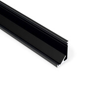 Zwart LED hoekprofiel inclusief opaal afdekking 16,5 mm x 16,5 mm - C12ZWART