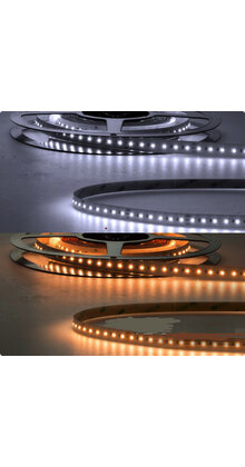 LED strip dual white 2700K ~ 6500K 9,6W 900LM 120LED p/m 24VDC IP20 - 5 meter
