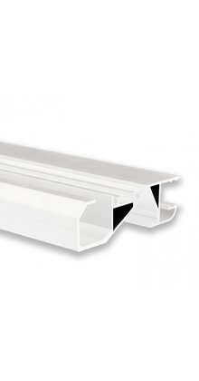 Wit LED inbouw profiel 2 meter met schuin vlak 18,8 mm x 65 mm F6WIT