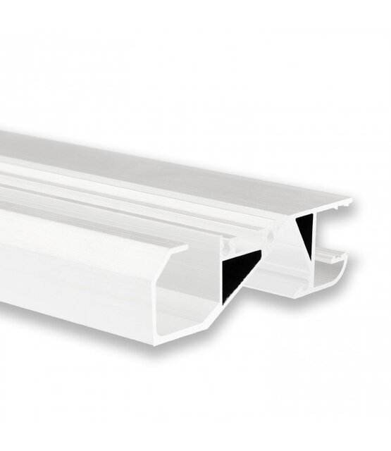 Wit LED inbouw profiel 2 meter met schuin vlak 18,8 mm x 65 mm F6WIT
