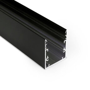 Zwart LED XXL profiel 2 meter met afdekking 53 mm x 53 mm - XL53ZWART
