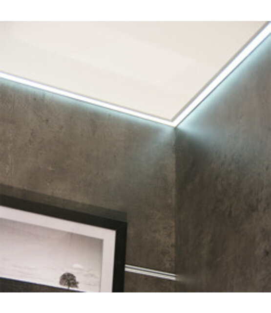 LED plafond profiel 2 meter met afdekking 55 mm x 23 mm - FRAME14WIT -Wit