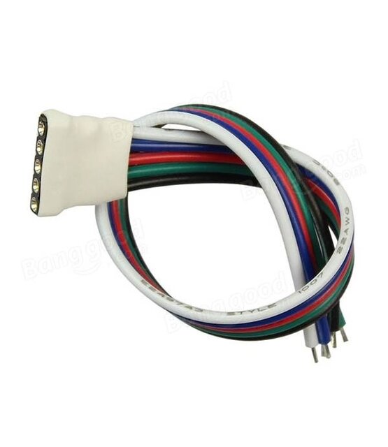 RGBW / RGBWW LED strip verbindingsstuk met draad 12mm female