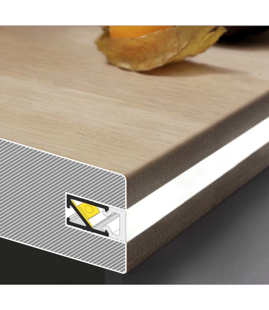 LED inbouw profiel 2 meter met afdekking 8,20 mm x 12,20mm - 088ALU