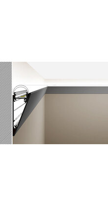 Wit LED strip wandprofiel 2 meter met afdekking 55 mm x 23 mm - WALLE12WIT