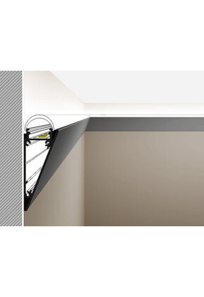 Wit LED strip wandprofiel 2 meter met afdekking 55 mm x 23 mm - WALLE12WIT