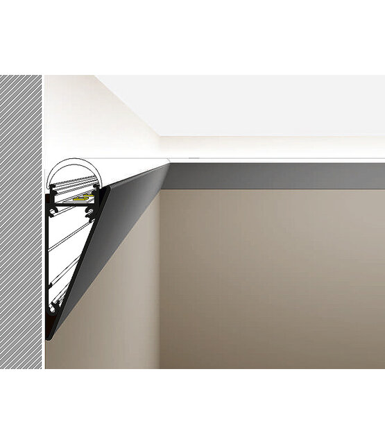 Wit LED strip wandprofiel 2 meter met afdekking 55 mm x 23 mm - WALLE12WIT