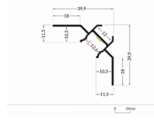 LED gips hoekprofiel inclusief opaal klikcover 2 meter 39,9 mm x 39,9 mm GIPS24 BINNENHOEK