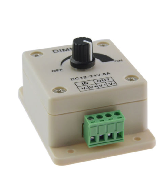 LED draaidimmer 12 / 24 Volt max 8 ampere