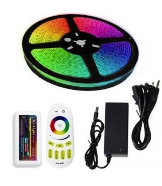 PRO complete RGB LED strip set 14,4W 1280LM p/m IP20 12vdc - 5 meter