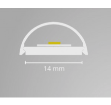 Buigbaar LED profiel 2 meter met halfronde opaal klikafdekking 14ALU - 2 mm x 14,4 mm