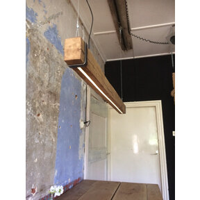 LED eikenhouten hanglamp - 150cm -  Dual White - 2700k - 6500k
