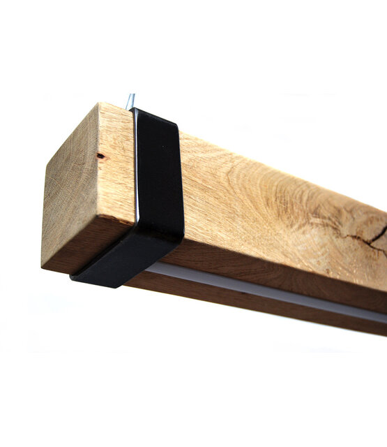 LED eikenhouten hanglamp - 100cm - LED strip
