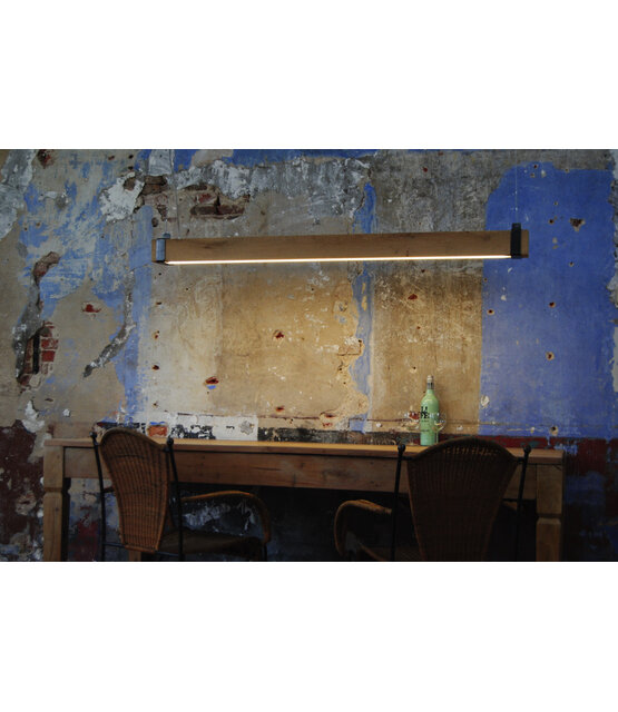 LED eikenhouten hanglamp - 120cm - LED strip