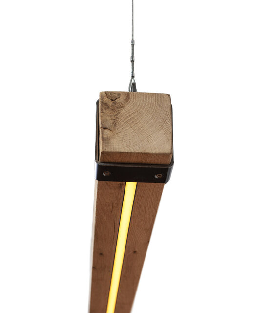 LED eikenhouten hanglamp - 120cm - LED strip