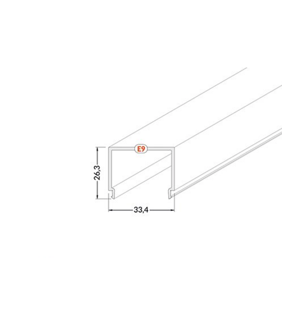 LED profiel 2 meter met afdekking 33,40 mm x 33,40 mm - PN33ALU.C3 - 2 meter