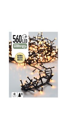 Cluster Kerstverlichting - extra warm wit - 11 meter – 560 LED