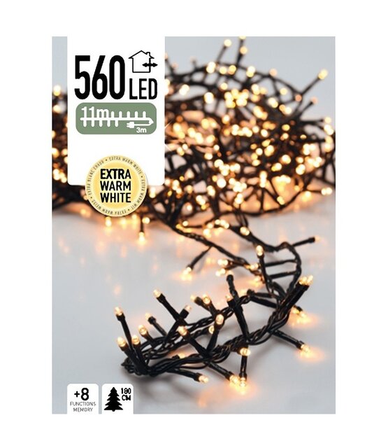 Cluster Kerstverlichting - extra warm wit - 11 meter – 560 LED