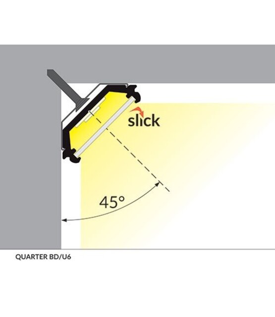 LED hoekprofiel 2 meter met afdekking 14.5 mm x 14.5 mm - C20ALU