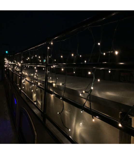 8 meter x 0,4 meter - IJspegel kerstverlichting 100 LED’s – zwarte kabel - professioneel - IP65 waterdicht - LUKSUS