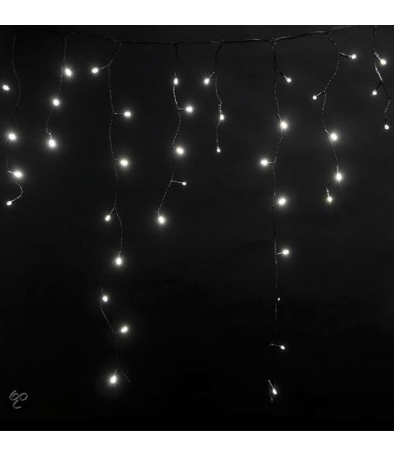 8 meter x 0,4 meter - IJspegel kerstverlichting 100 LED’s – zwarte kabel - professioneel - IP65 waterdicht - LUKSUS
