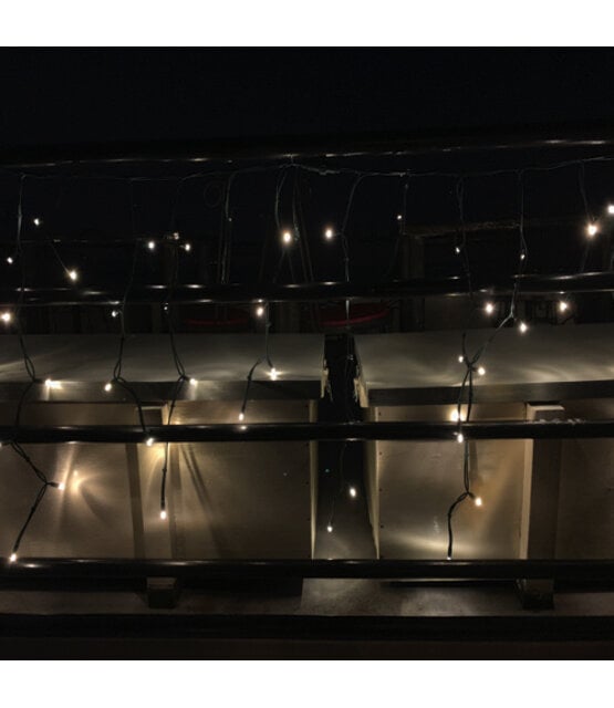 10 meter x 0,4 meter - IJspegel kerstverlichting 100 LED’s – zwarte kabel - professioneel - IP65 waterdicht - LUKSUS