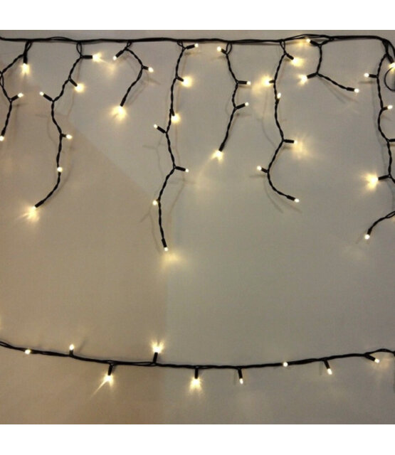 16 meter x 0,4 meter - IJspegel kerstverlichting 100 LED’s – zwarte kabel - professioneel - IP65 waterdicht - LUKSUS