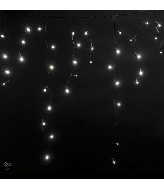 18 meter x 0,4 meter - IJspegel kerstverlichting 100 LED’s – zwarte kabel - professioneel - IP65 waterdicht - LUKSUS